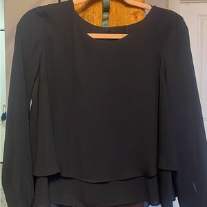 Long sleeve navy blue blouse